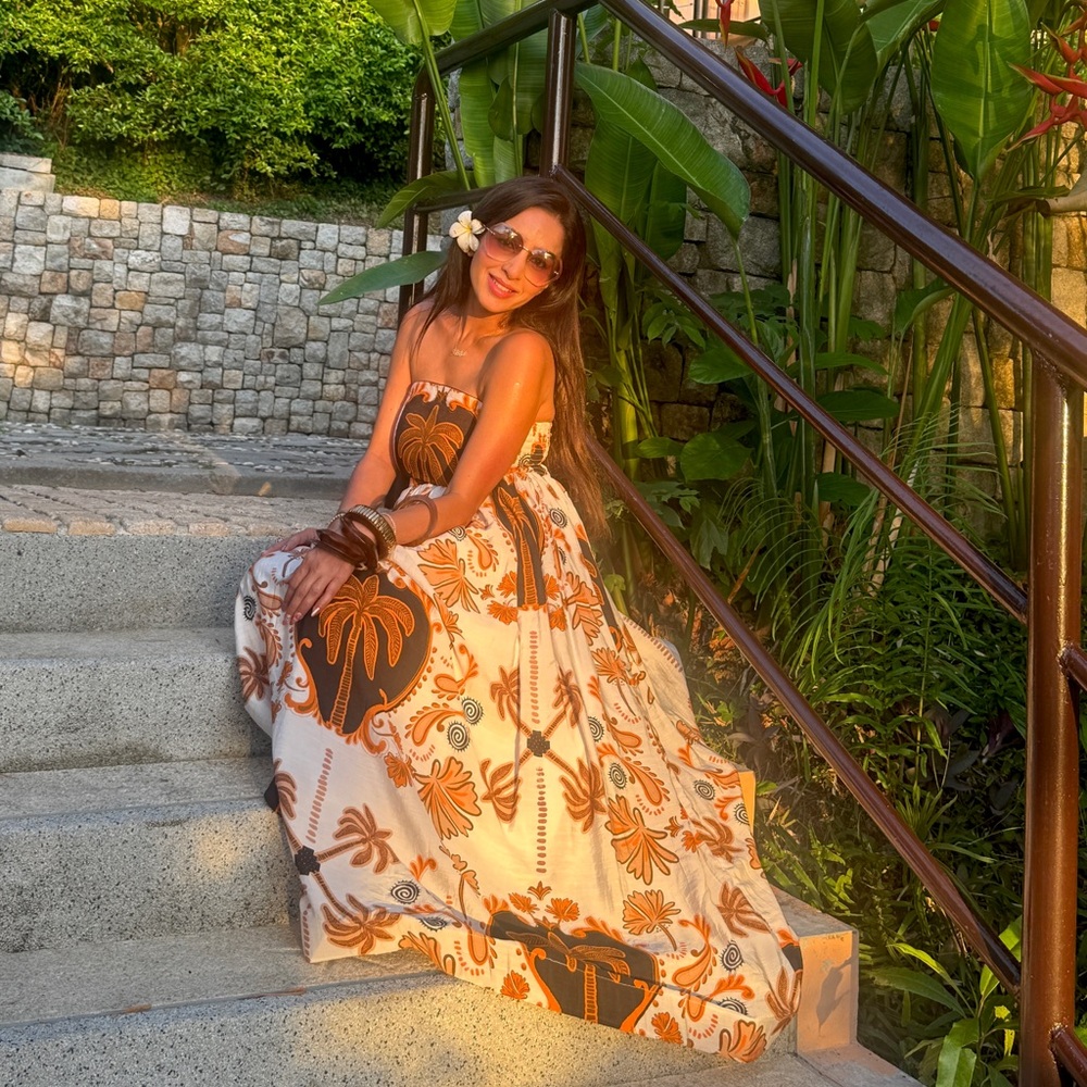 Floral Strapless Maxi Dress